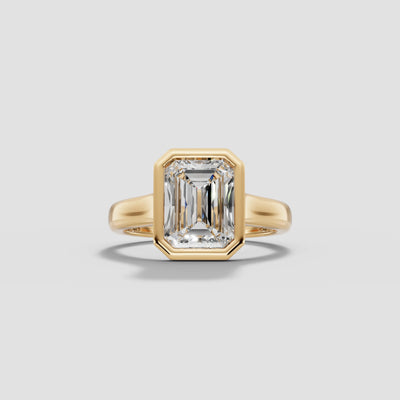 HERA | Anillo solitario esmeralda biselado