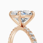 AURORA cushion half-pavé solitaire engagement ring - lifestyle