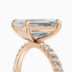 AURORA emerald cut half-pavé solitaire engagement ring - lifestyle