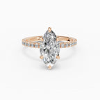 AURORA marquise half-pavé solitaire engagement ring - measurements