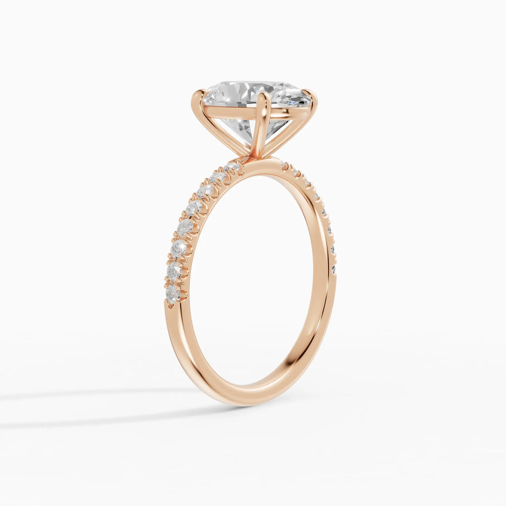 AURORA | Anillo solitario corte oval medio pavé