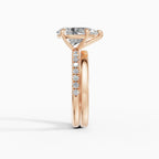 AURORA pear half-pavé solitaire engagement ring - comparison