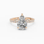 AURORA pear half-pavé solitaire engagement ring - with box