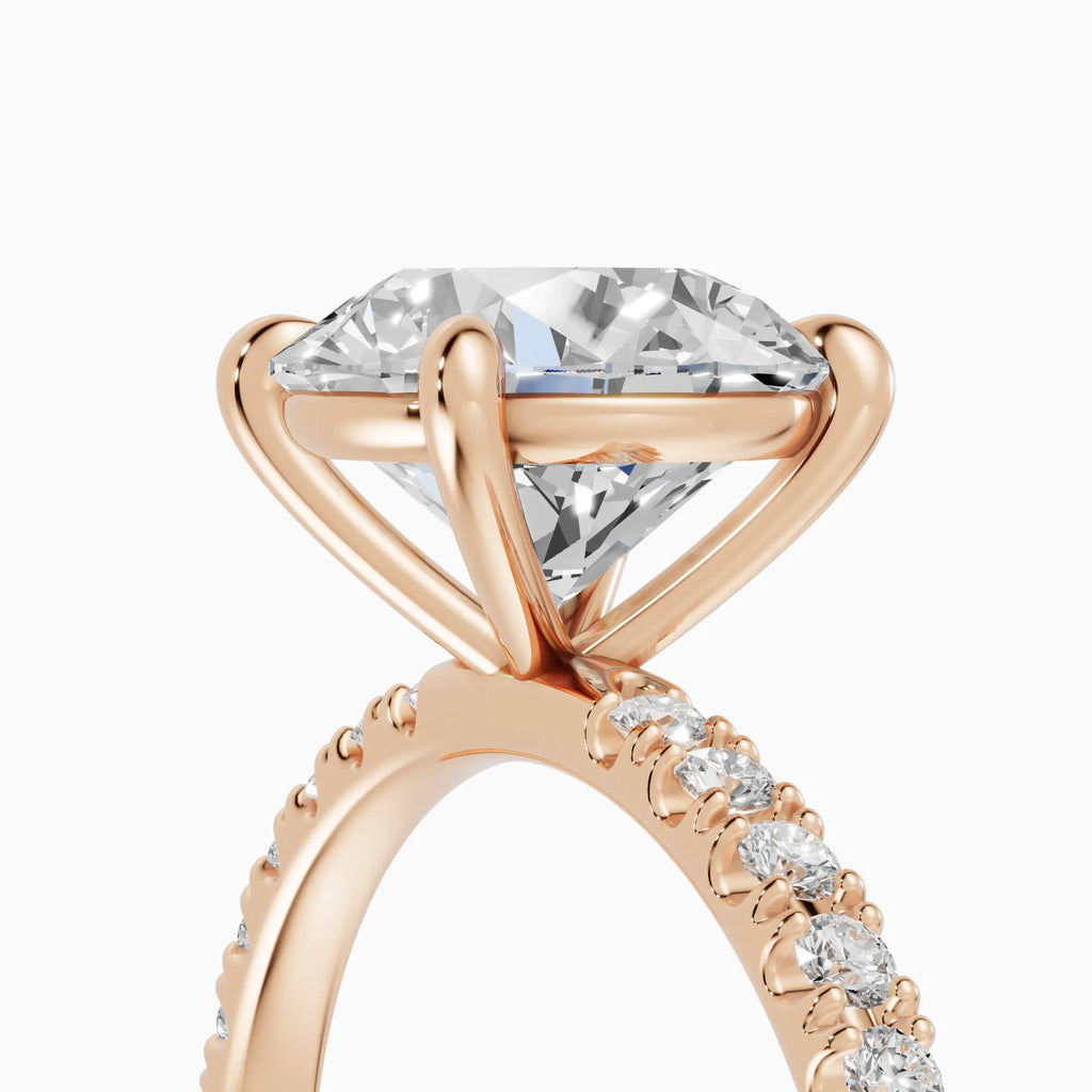 AURORA | Anillo solitario corte brillante medio pavé