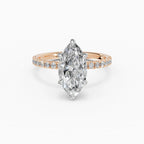 AURORA marquise half-pavé solitaire engagement ring - gallery