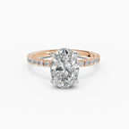 AURORA oval half-pavé solitaire engagement ring