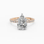 AURORA pear half-pavé solitaire engagement ring - gallery