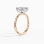 AURORA radiant half-pavé solitaire engagement ring