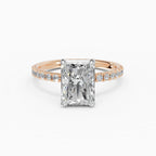 AURORA radiant half-pavé solitaire engagement ring - gallery