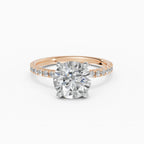 AURORA round brilliant half-pavé solitaire engagement ring - comparison