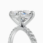 AURORA cushion half-pavé solitaire engagement ring - back view