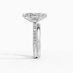 AURORA marquise half-pavé solitaire engagement ring - close-up