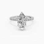 AURORA marquise half-pavé solitaire engagement ring - band detail