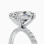 AURORA oval half-pavé solitaire engagement ring - back view