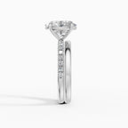 AURORA oval half-pavé solitaire engagement ring - close-up