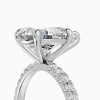 AURORA pear half-pavé solitaire engagement ring - back view