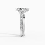AURORA pear half-pavé solitaire engagement ring - close-up