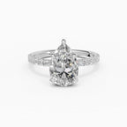 AURORA pear half-pavé solitaire engagement ring - band detail