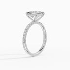 AURORA princess half-pavé solitaire engagement ring - worn on hand