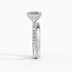 AURORA princess half-pavé solitaire engagement ring - close-up
