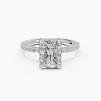 AURORA radiant half-pavé solitaire engagement ring - band detail