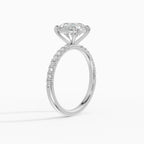 AURORA round brilliant half-pavé solitaire engagement ring - worn on hand