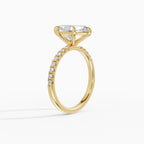 AURORA marquise half-pavé solitaire engagement ring in white gold - side view