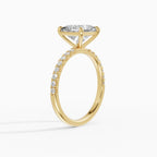 AURORA princess half-pavé solitaire engagement ring in white gold - side view