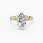 AURORA marquise half-pavé solitaire engagement ring