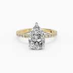 AURORA pear half-pavé solitaire engagement ring