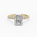 AURORA radiant half-pavé solitaire engagement ring