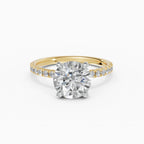 AURORA round brilliant half-pavé solitaire engagement ring - back view