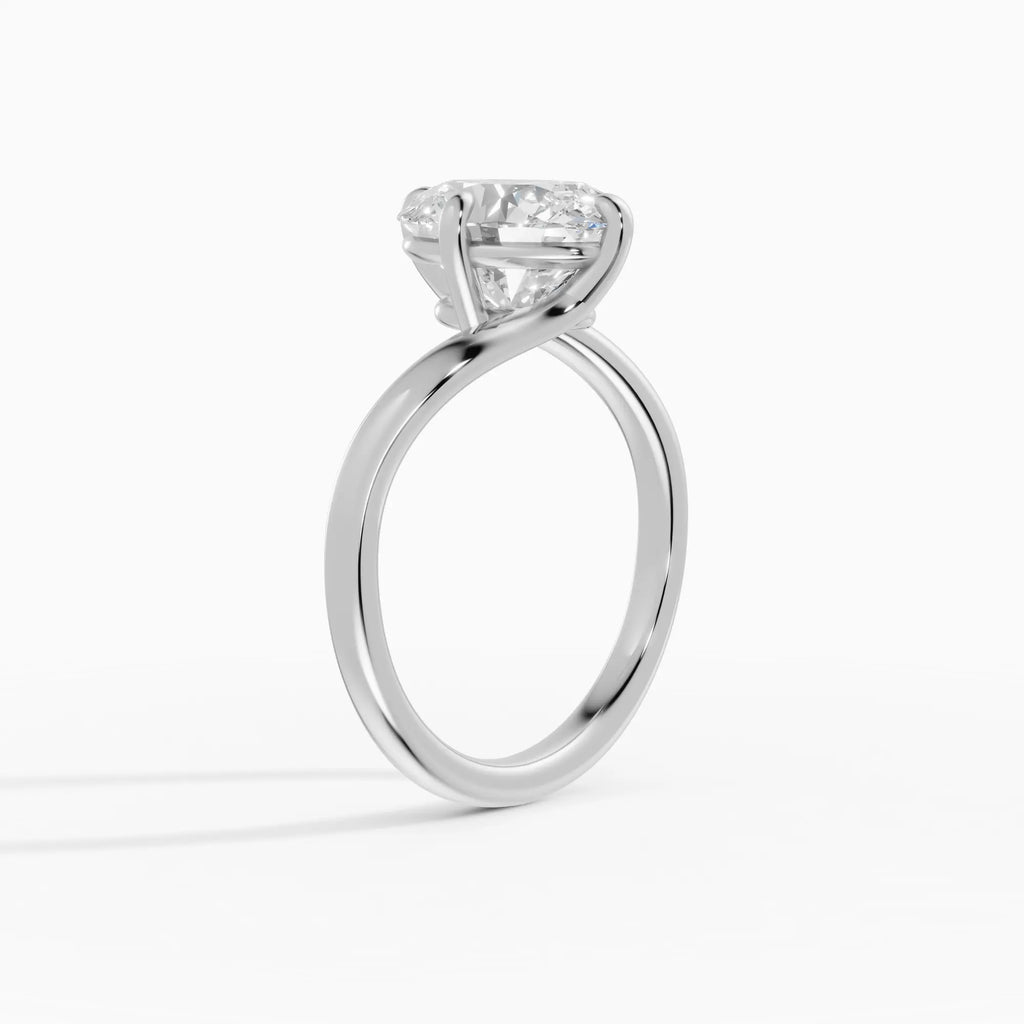 Anillo de compromiso AXIS oval con engaste compás bypass - puesto en mano