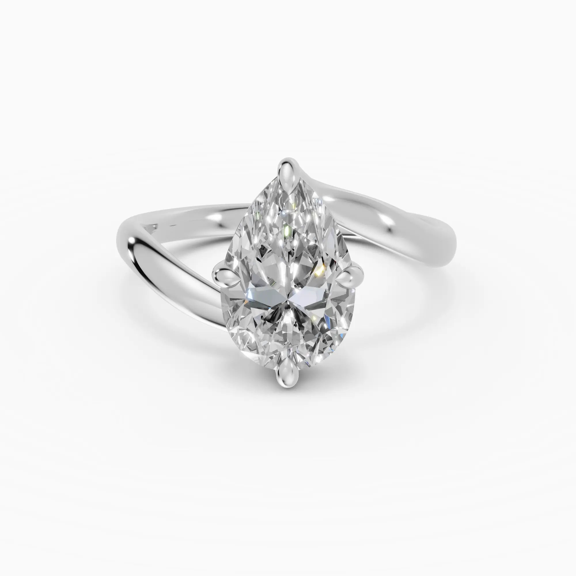 AXIS | Anillo pera con engaste compás bypass