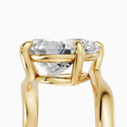AXIS pear bypass setting engagement ring in 14k yellow gold - setting detail