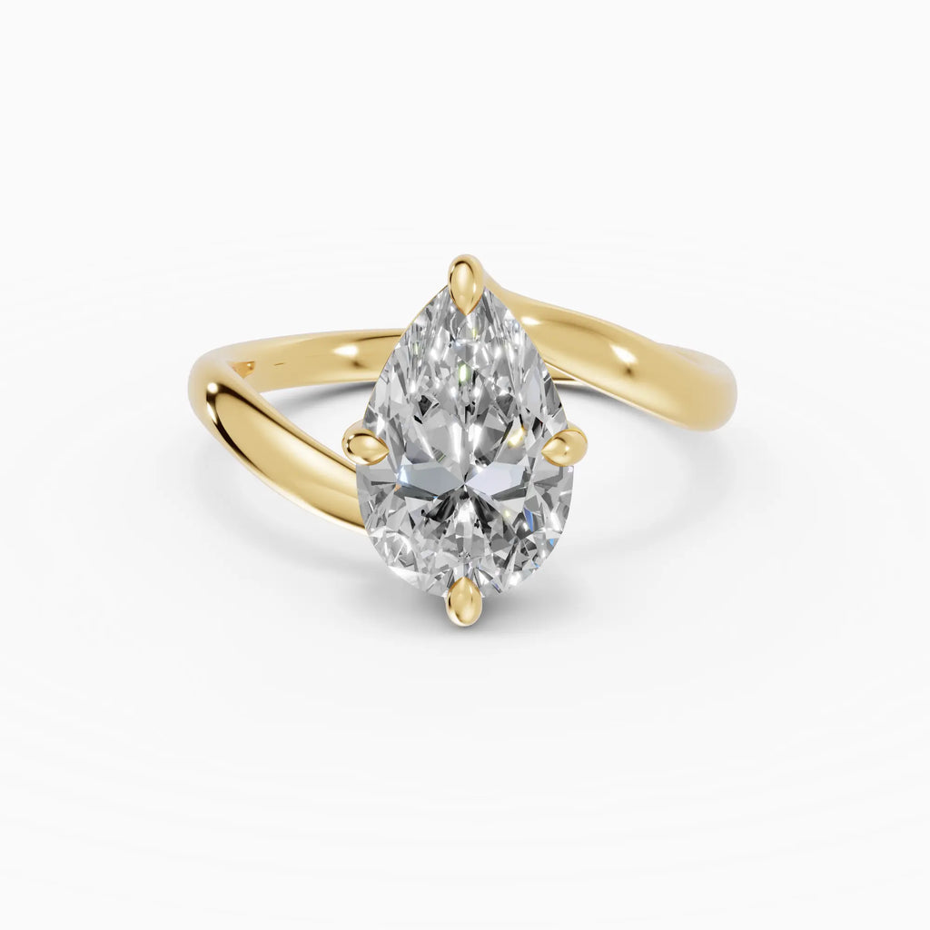 AXIS | Anillo pera con engaste compás bypass