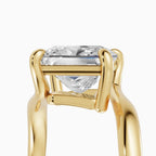 AXIS princess bypass setting engagement ring in 14k yellow gold - setting detail