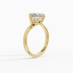 AXIS princess bypass setting engagement ring in white gold - side view