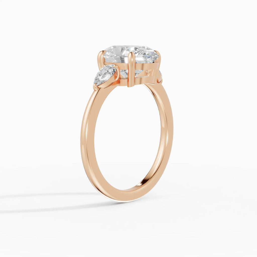 Anillo de compromiso ELARA oval trilogía - vista trasera