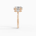Anillo de compromiso ELARA oval trilogía - medidas