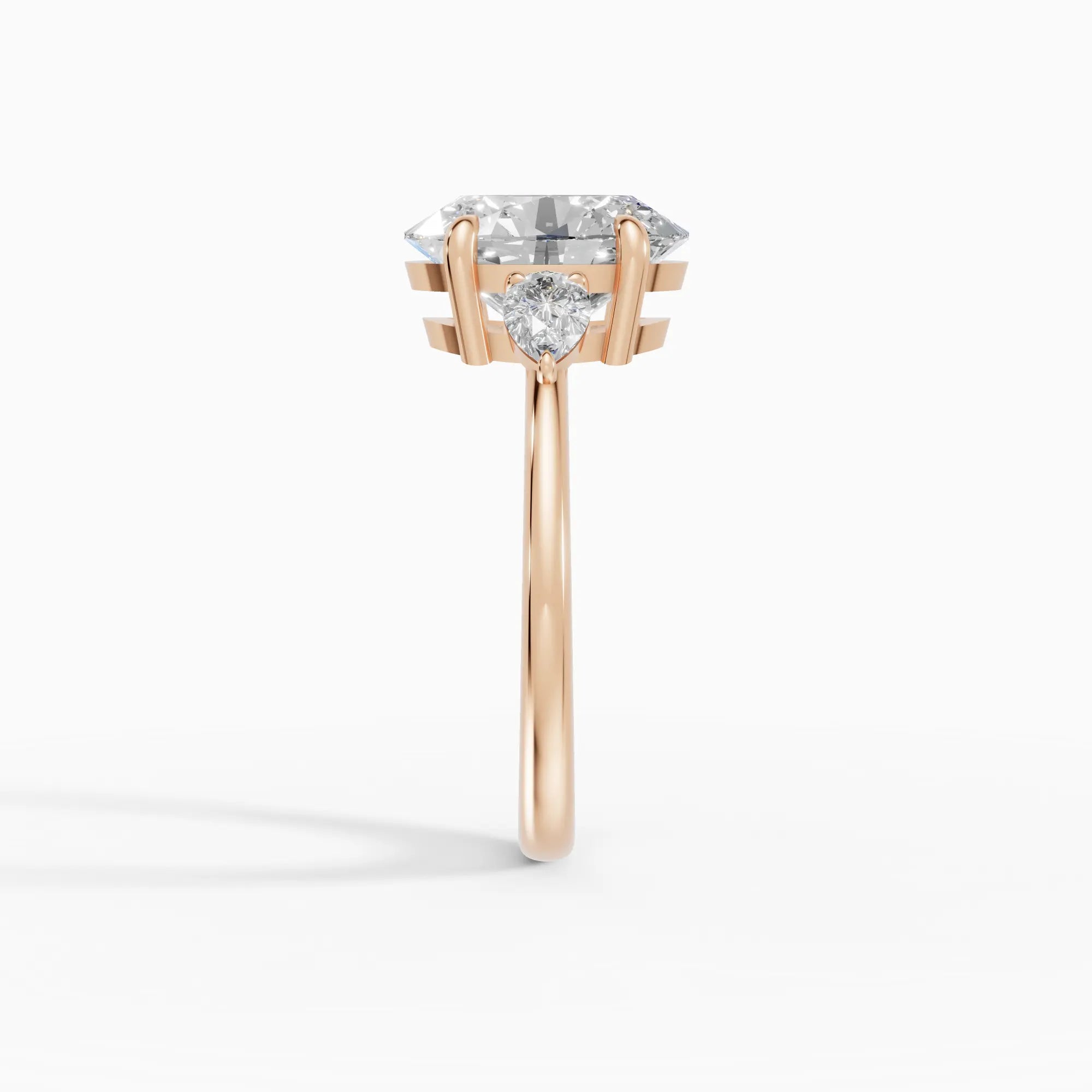 Anillo de compromiso ELARA oval trilogía - medidas