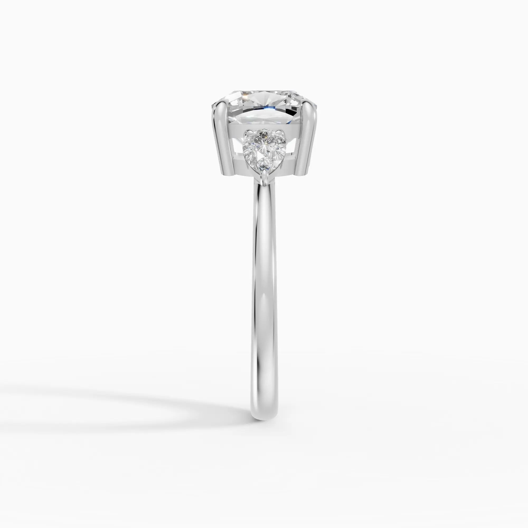 Anillo de compromiso ELARA cojín trilogía - medidas