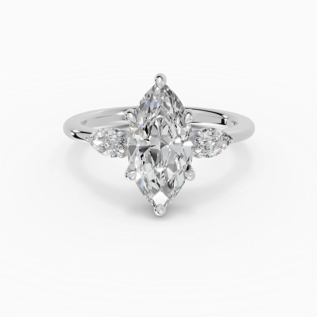 Anillo de compromiso ELARA marquesa trilogía - primer plano
