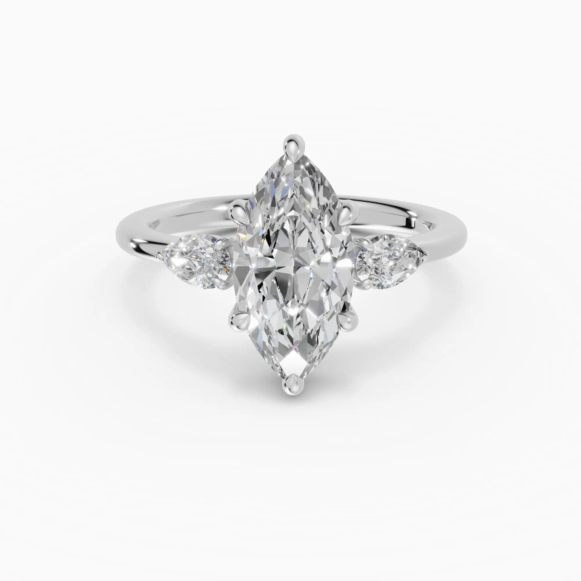 Anillo de compromiso ELARA marquesa trilogía - primer plano