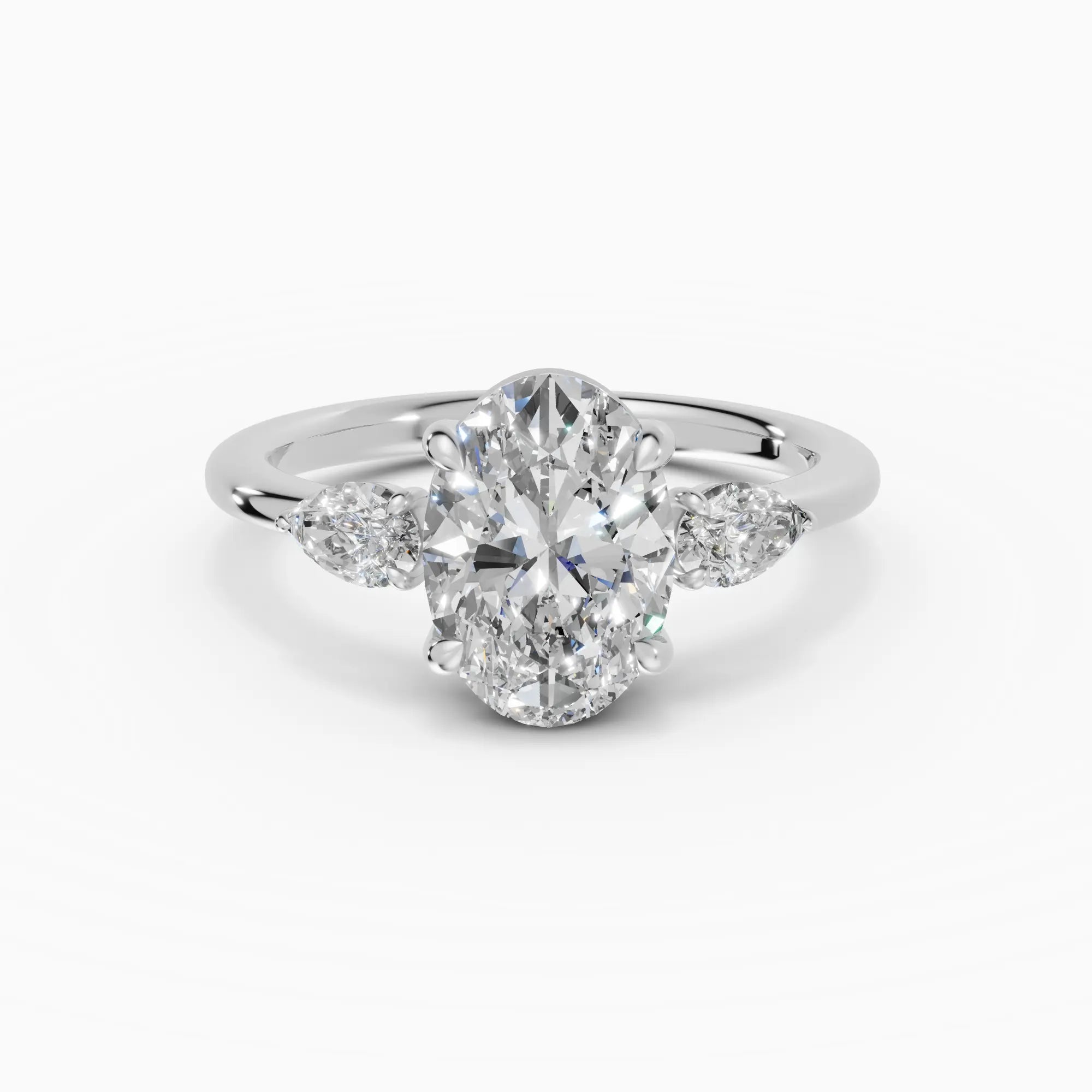 Anillo de compromiso ELARA oval trilogía - galería