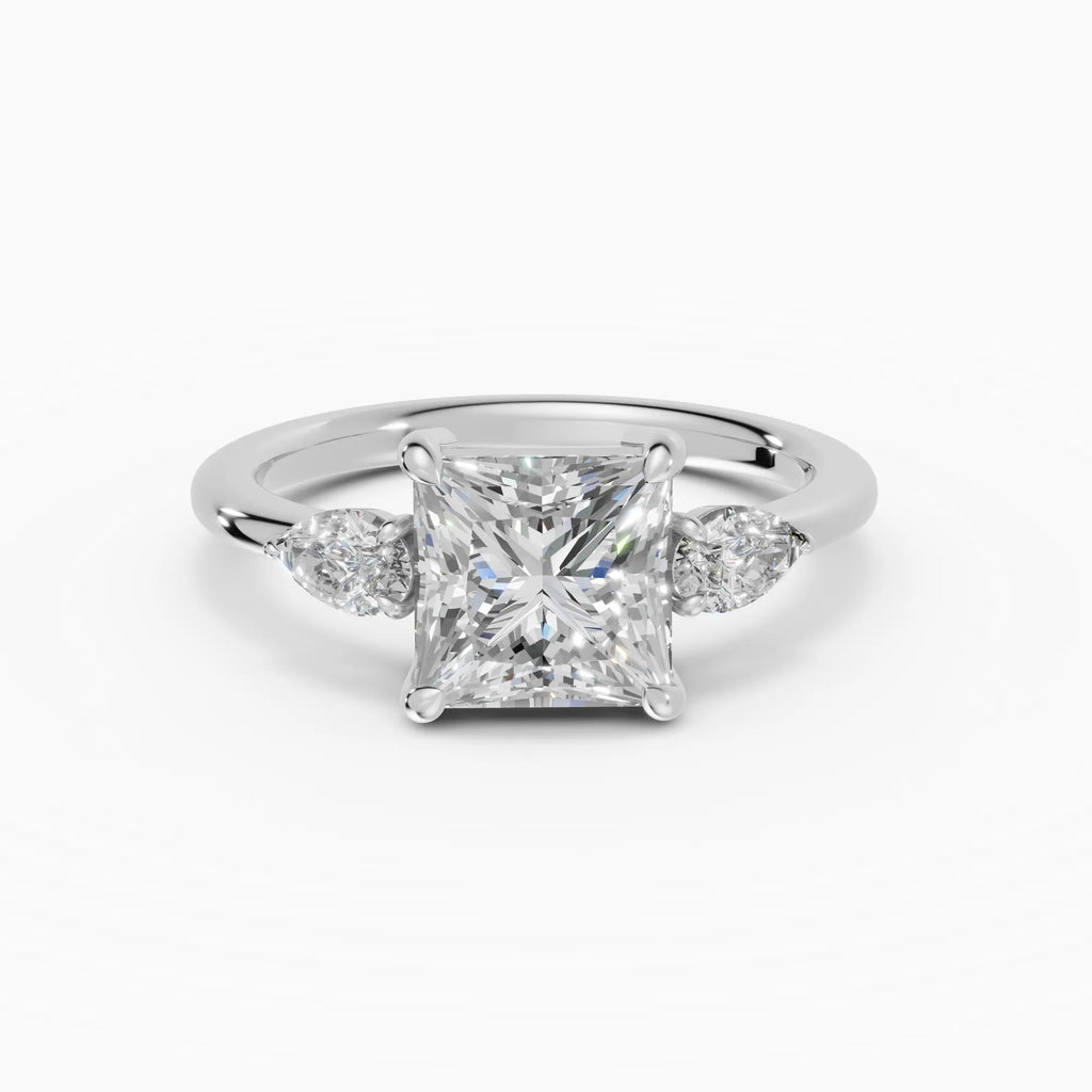 Anillo de compromiso ELARA princesa trilogía - primer plano