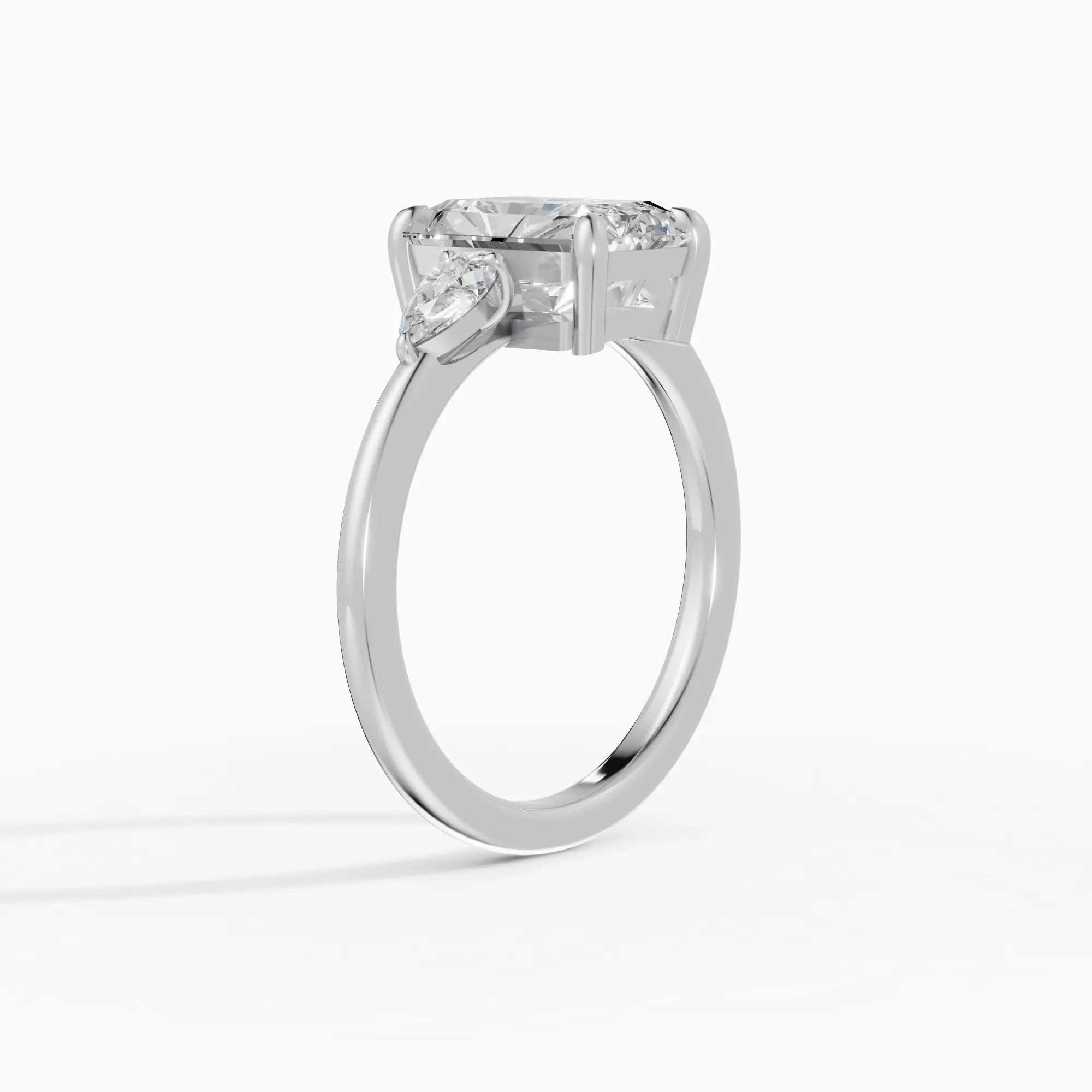 Anillo de compromiso ELARA radiante trilogía - vista trasera