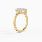 Anillo de compromiso ELARA marquesa trilogía en oro blanco - vista lateral