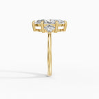 Anillo de compromiso ELARA marquesa trilogía en oro amarillo 14k - detalle engaste