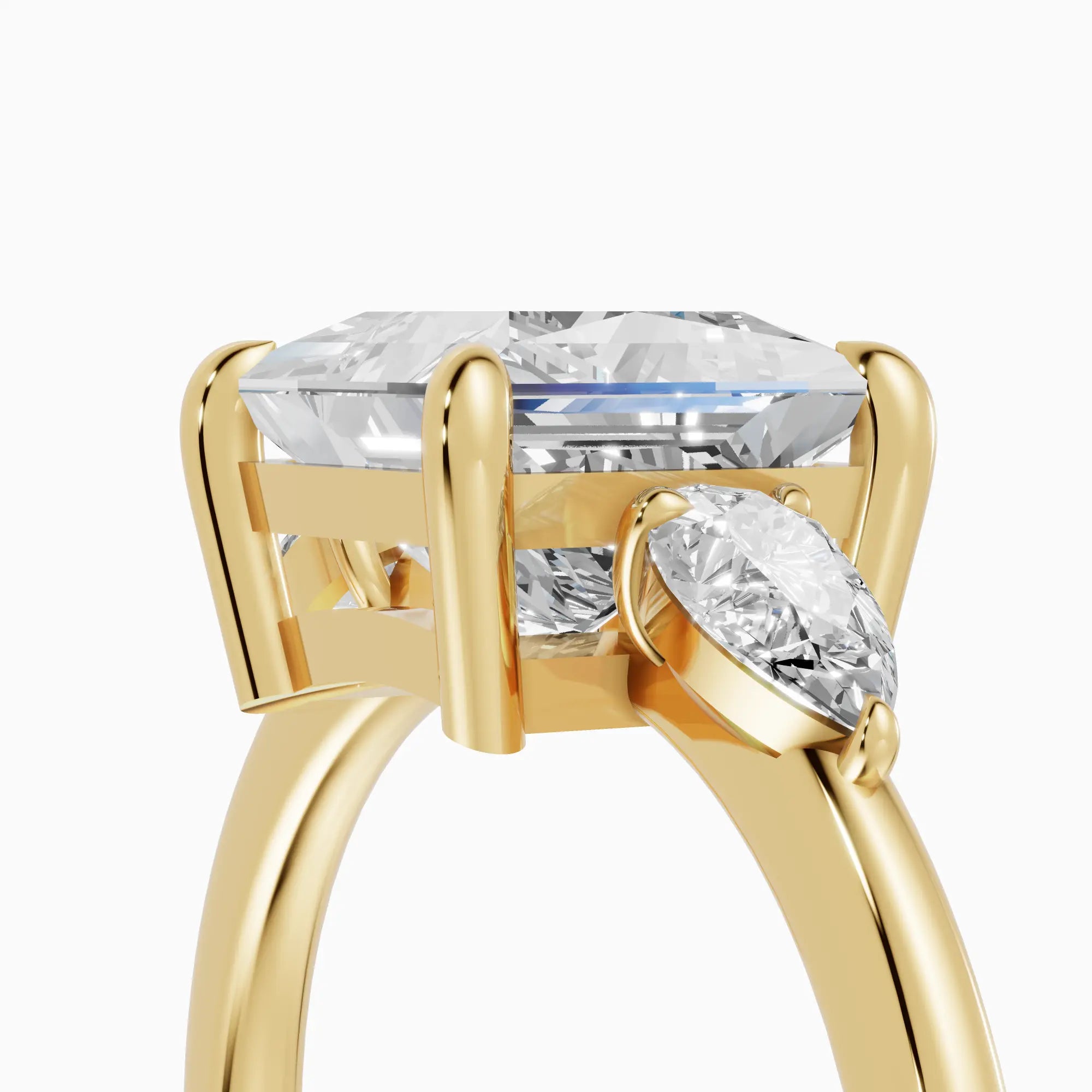 Anillo de compromiso ELARA princesa trilogía - detalle banda